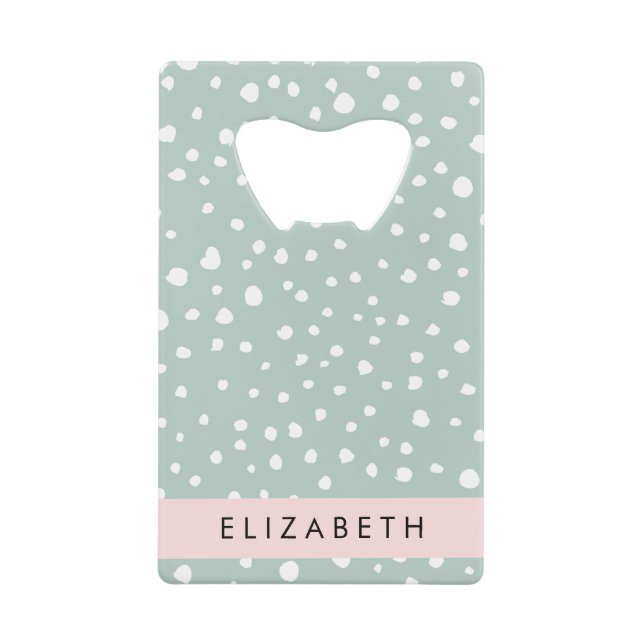 Mint Green Dalmatian Dots, Spots, Your Name (Front)
