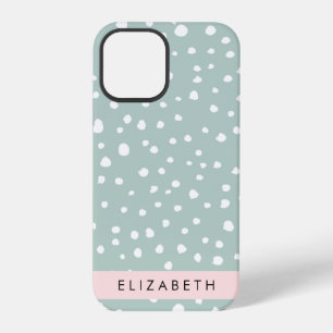 Mint Green Dalmatian Dots, Spots, Your Name iPhone 12 Pro Case