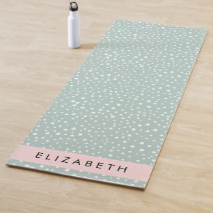 Mint Green Dalmatian Dots, Spots, Your Name Yoga Mat