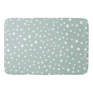 Mint Green Dalmatian Spots, Dalmatian Dots, Dotted Bath Mat