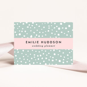 Mint Green Dalmatian Spots, Dalmatian Dots, Dotted Business Card