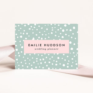 Mint Green Dalmatian Spots, Dalmatian Dots, Dotted Business Card