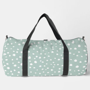 Mint Green Dalmatian Spots, Dalmatian Dots, Dotted Duffle Bag