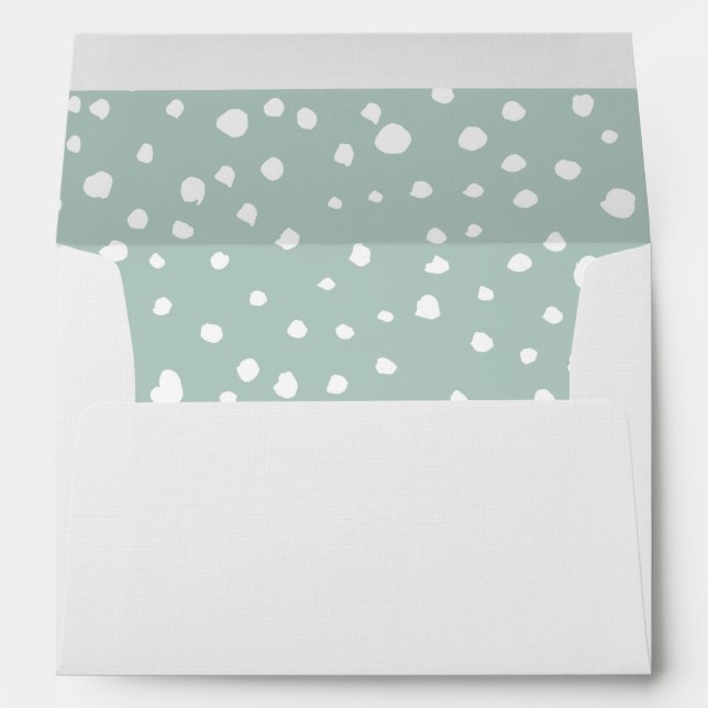 Mint Green Dalmatian Spots, Dalmatian Dots, Dotted Envelope (Back (Bottom))