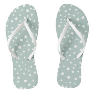 Mint Green Dalmatian Spots, Dalmatian Dots, Dotted Jandals