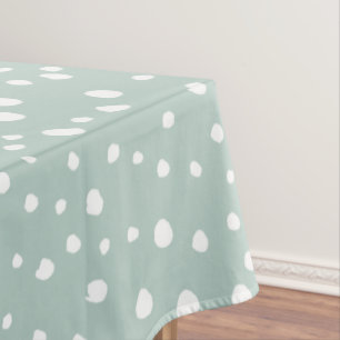 Mint Green Dalmatian Spots, Dalmatian Dots, Dotted Tablecloth