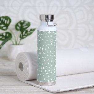 Mint Green Dalmatian Spots, Dalmatian Dots, Dotted Water Bottle