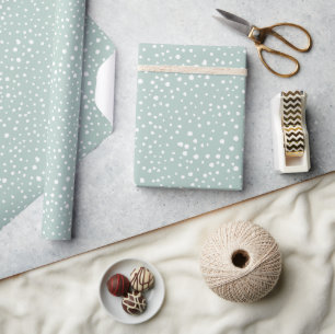 Mint Green Dalmatian Spots, Dalmatian Dots, Dotted Wrapping Paper