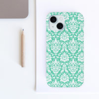 Mint Green Damask Pattern