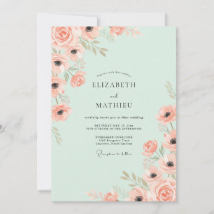 Mint Green Delightful Spring Wedding Invitation