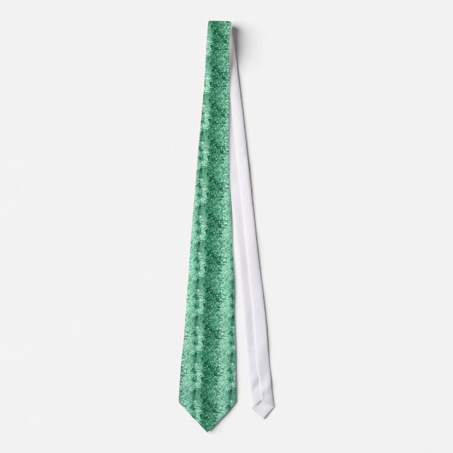 Mint-Green Disco Glitter & Sparkles Pattern 2 Tie (Front)