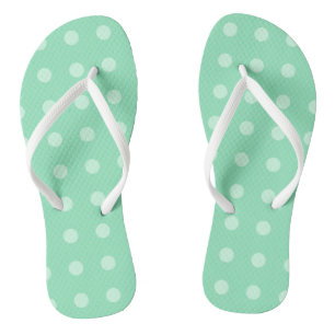 Mint Green Dots Trendy Template Rustic Design Jandals