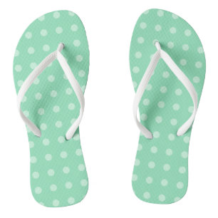 Mint Green Dotted Template Classic Design Elegant Jandals