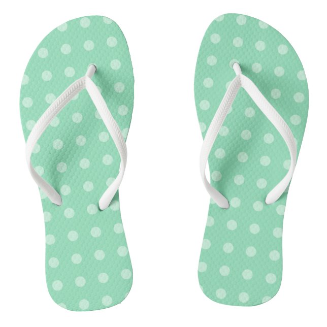 Mint Green Dotted Template Classic Design Elegant Jandals (Footbed)