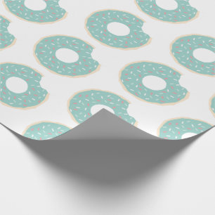Mint Green Doughnut Pattern Wrapping Paper