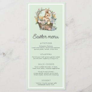 Mint Green Easter Bunny Menu