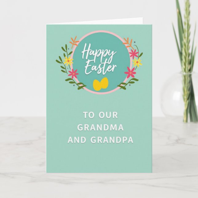 Mint Green Easter Floral Card (Front)