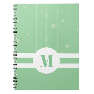 Mint green ecofriendly monogram pastel modern  notebook