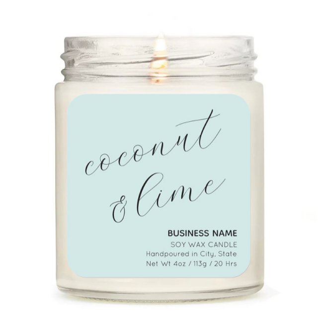 Mint Green Elegant Candle Cosmetic Sticker Label (Creator Uploaded)