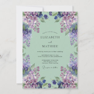 Mint Green Enchanting Floral Wedding Invitation