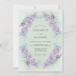 Mint Green Exquisite Spring Wedding Invitation