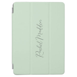 Mint Green Feminine Minimalist Script Custom Name iPad Air Cover