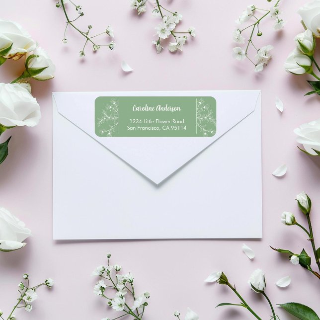 Mint Green Floral Return Address (Creator Uploaded)