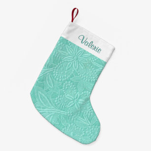 Mint Green Floral Small Christmas Stocking