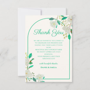 Mint Green Floral Thank You Card