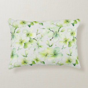 Mint Green Floral Tie Dye Decorative Cushion