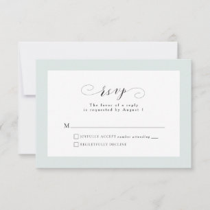 Mint green frame formal wedding RSVP card