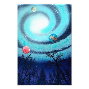 Mint Green Galaxy Photo Print