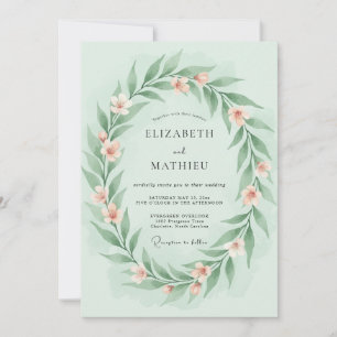 Mint Green Gentle Spring Wedding Invitation