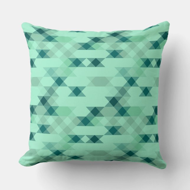 mint green geometric cushion (Front)