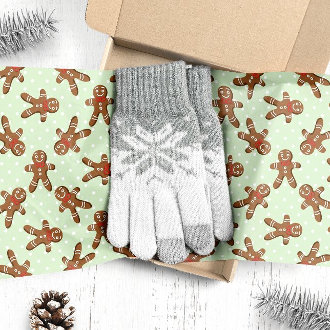 Mint Green Gingerbread Man Christmas Tissue Paper (Creator Uploaded)