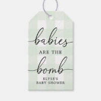 Mint Green Gingham Bath Bomb Favour Tag