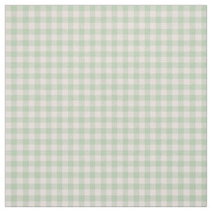 Mint Green Gingham Check Seamless Repeat Pattern Fabric