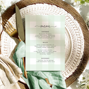 Mint Green Gingham Menu