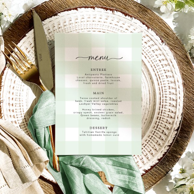 Mint Green Gingham Menu (Creator Uploaded)