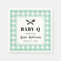 Mint Green Gingham Plaid Baby Q