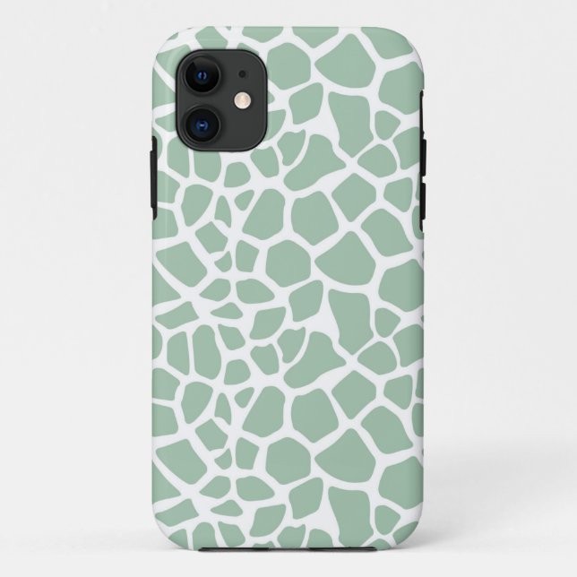 Mint Green Giraffe Print Case-Mate iPhone Case (Back)