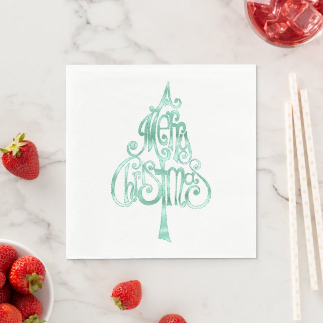 Mint Green Glam Christmas Napkin (Insitu)