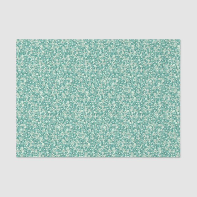 Mint Green Glitter And Sparkles. Tissue Paper (Front)