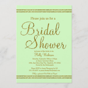 Mint green & Gold Bridal Wedding shower invitation