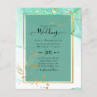 Mint Green Gold WEDDING Alcohol Ink Abstract
