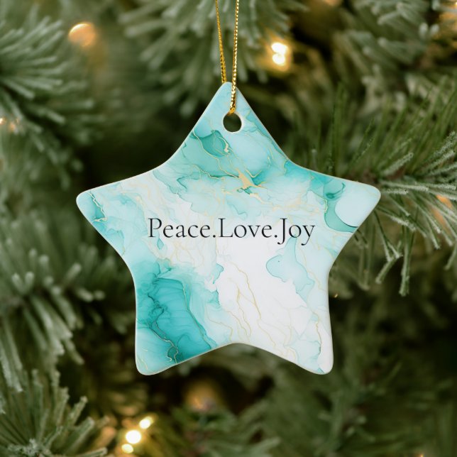 Mint Green Gold White Marble Ceramic Tree Decoration (Tree)