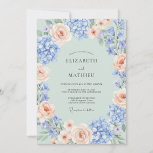 Mint Green Graceful Summer Wedding Invitation