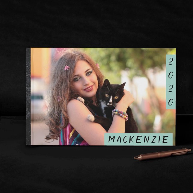 Mint Green Graduation | Modern Grad Photo Party Guest Book (Creator Uploaded)