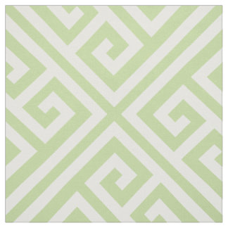 Mint Green Greek Key Large Scale Fabric