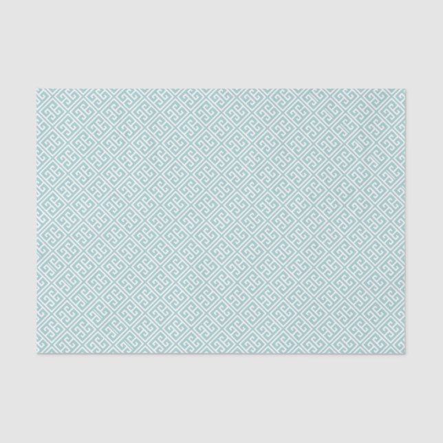 Mint Green Greek Key Pattern Tissue Paper (Front)